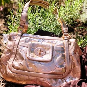 COACH Rose Gold Metallic Soho Handbag 13607 NWT